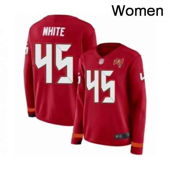 Womens Tampa Bay Buccaneers 45 Devin White Limited Red Therma Long Sleeve Football Jersey